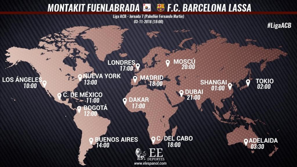 Horario internacional Montakit Fuenlabrada - Barcelona Lassa