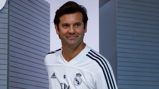 Solari, en rueda de prensa con el Real Madrid