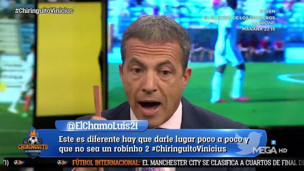 Cristóbal Soria en El Chiringuito. Foto: Twitter (@elchiringuitotv)