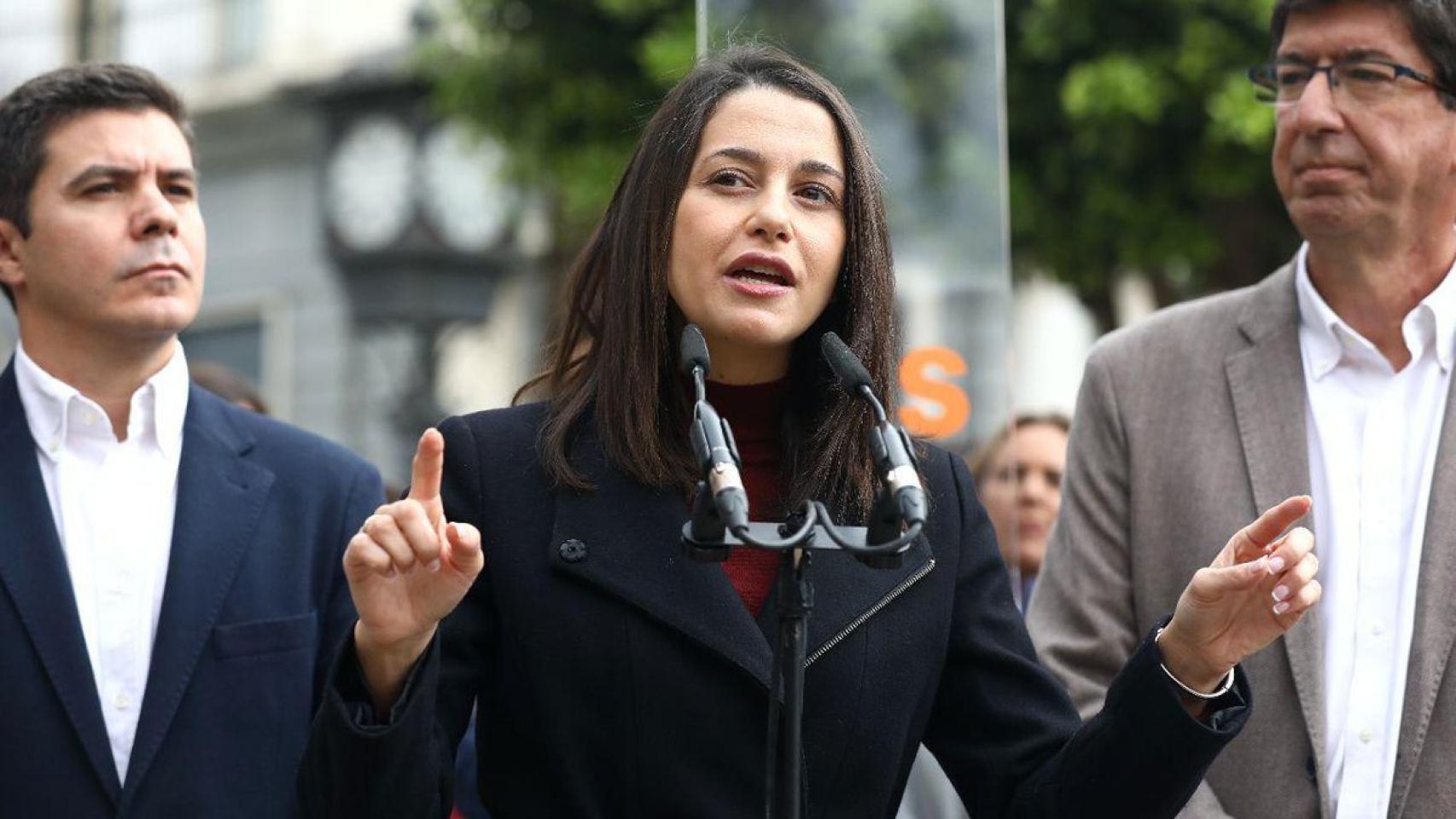 Inés Arrimadas junto a Juan Marín, líder de Cs en Andalucía.