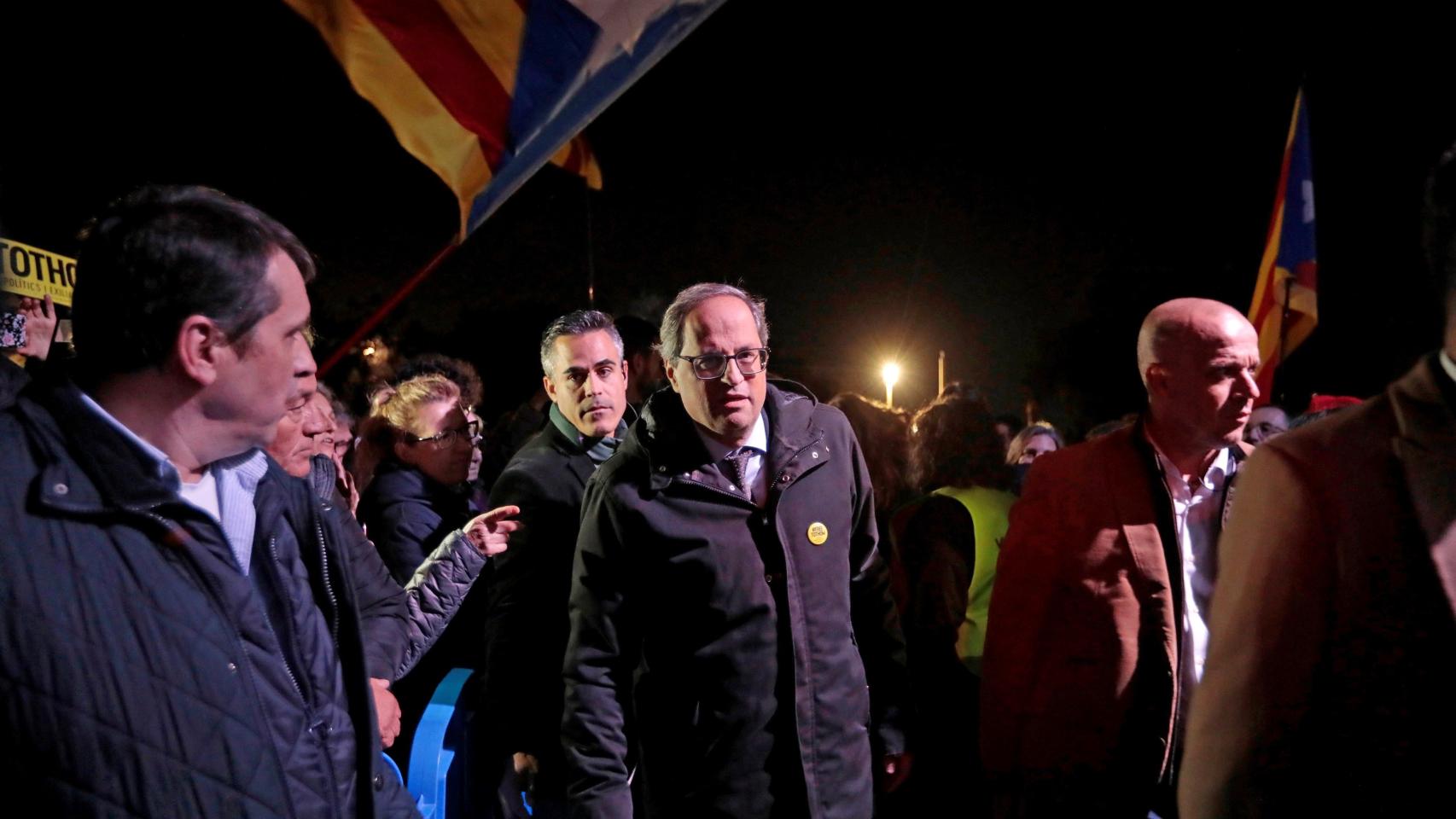 Quim Torra, presidente de la Generalitat de Cataluña, a las puertas de Lledoners.
