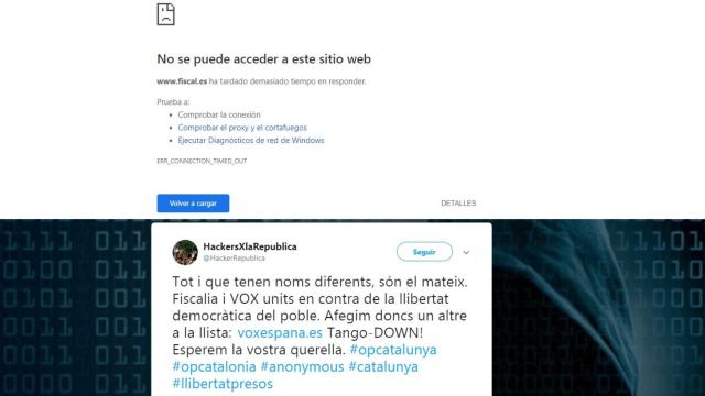 Caen los servidores de las webs de la Fiscalía y Vox.