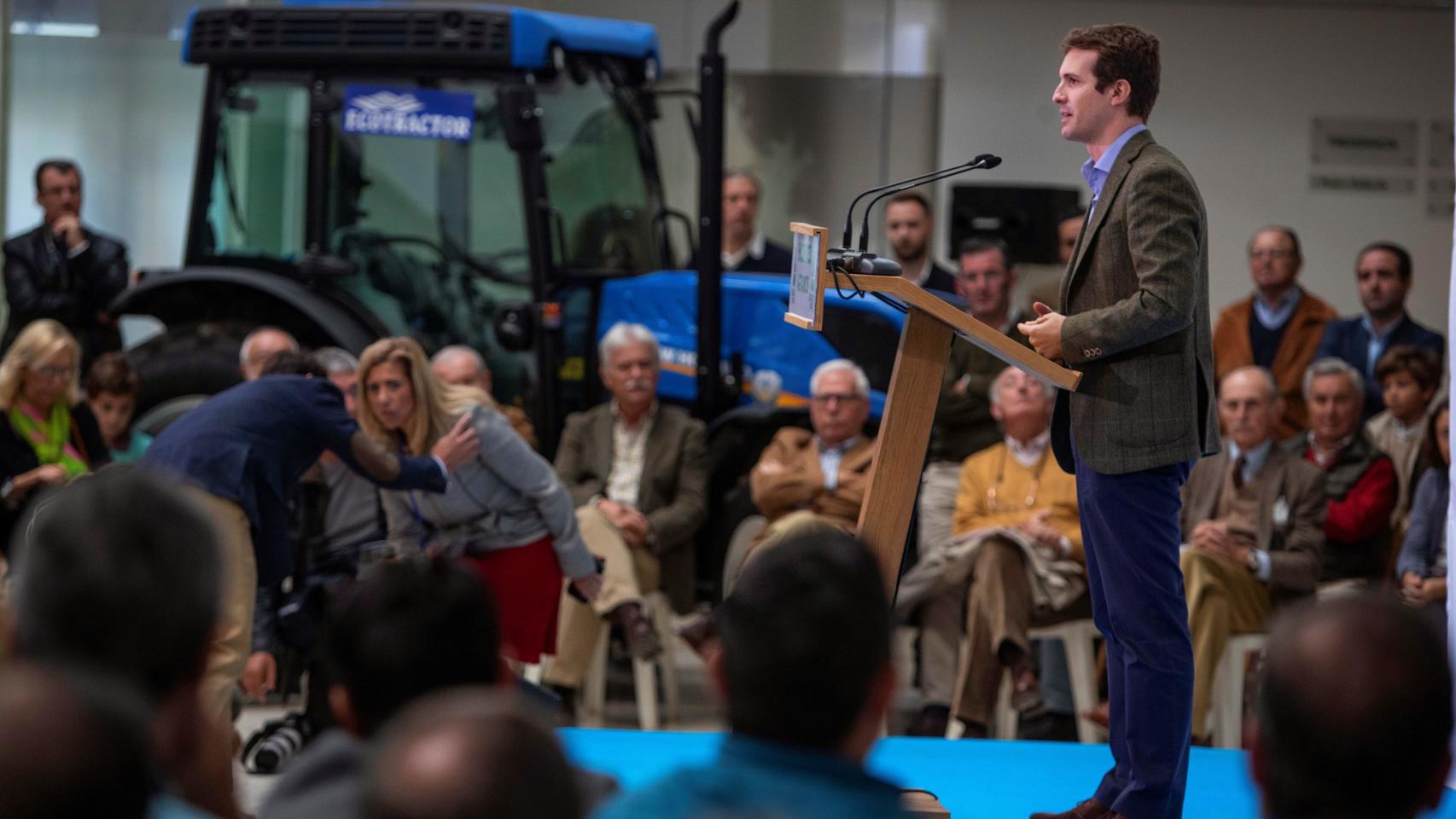 Pablo Casado, en Jerez de la Frontera (Cádiz), este domingo.