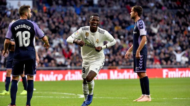 Vinicius Júnior, tras el primer gol de su equipo ante el Real Valladolid