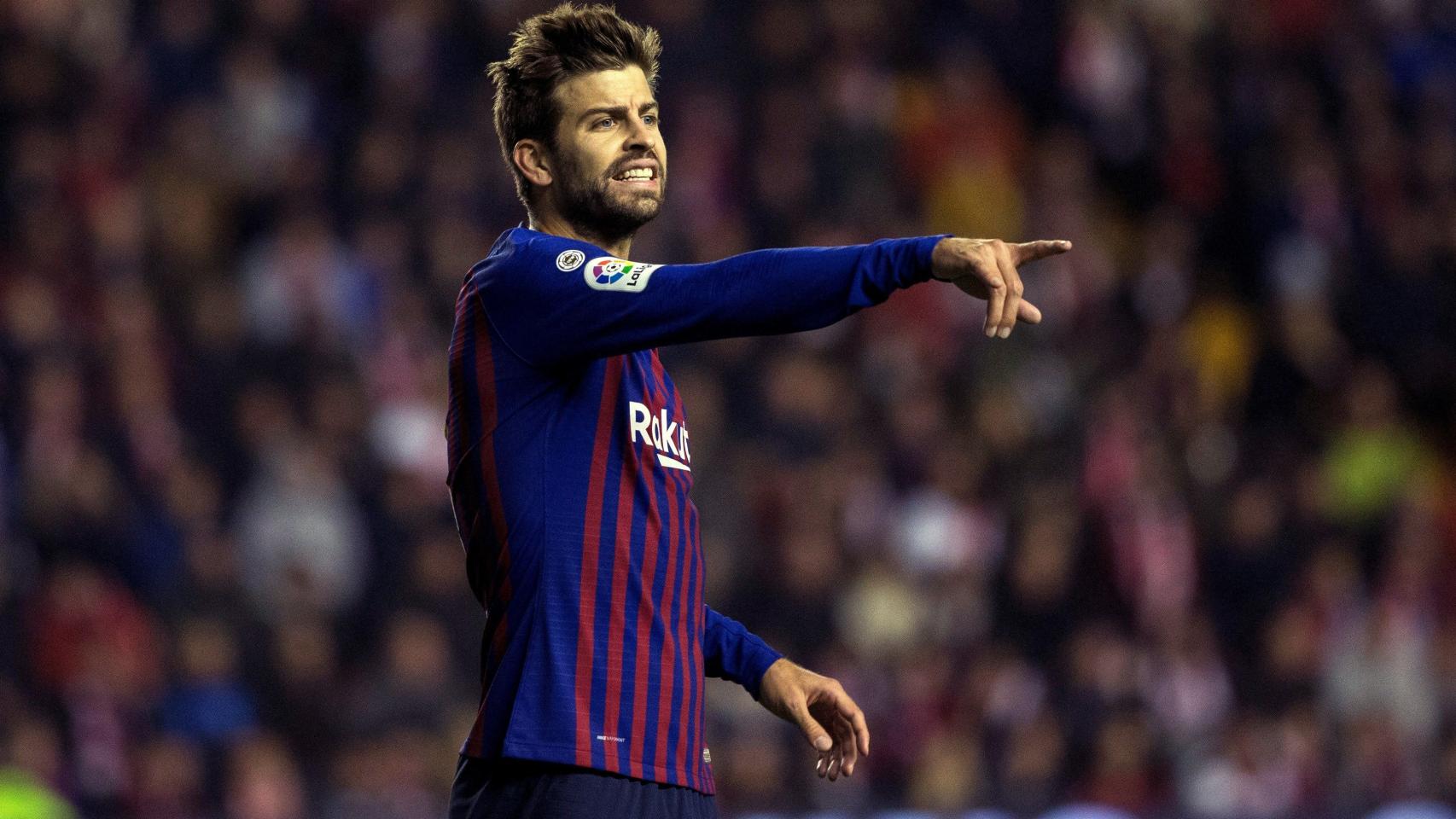 Piqué, en el partido ante el Rayo Vallecano.