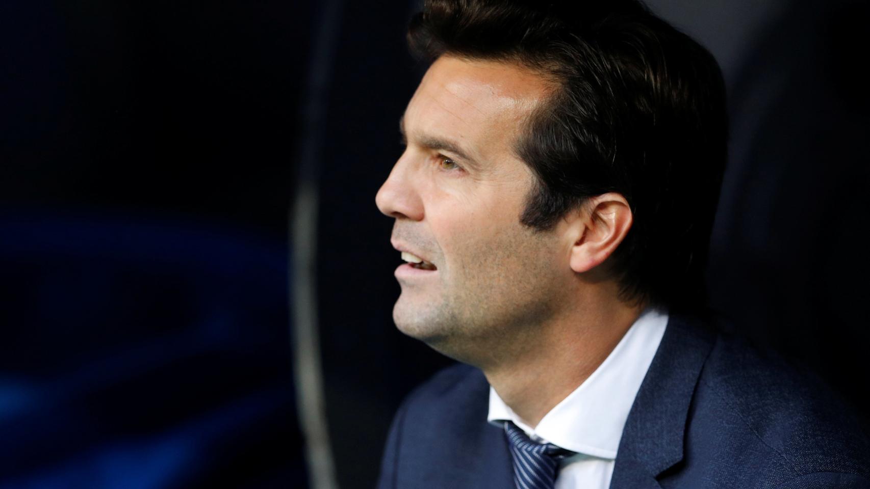 Santiago Solari, en el banquillo del Santiago Bernabéu