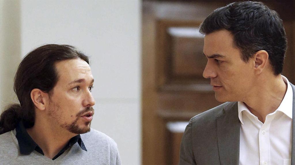 Pedro Sánchez y Pablo Iglesias, tras una reunión.