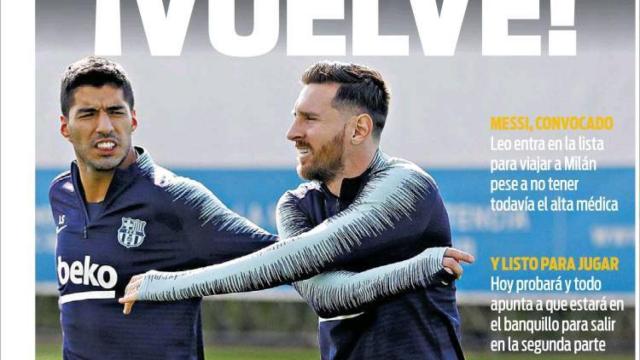 La portada del diario Sport (05/11/2018)