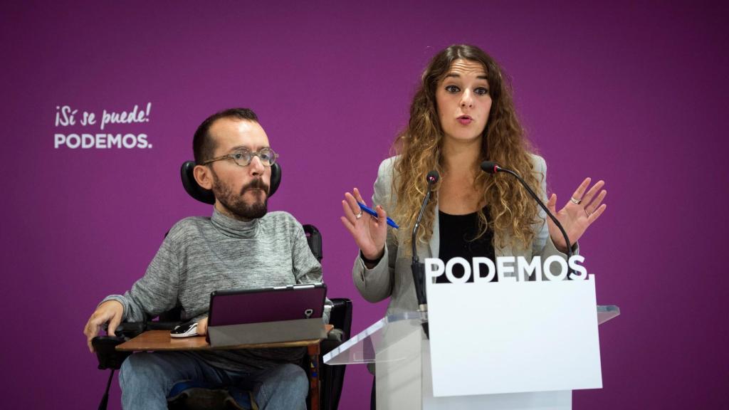 Noelia Vera, portavoz del partido, y Pablo Echenique, secretario de Organziación.