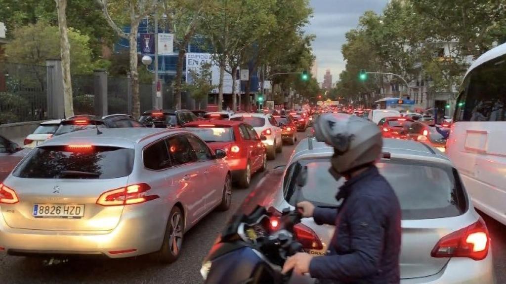 Atasco en el centro de Madrid.