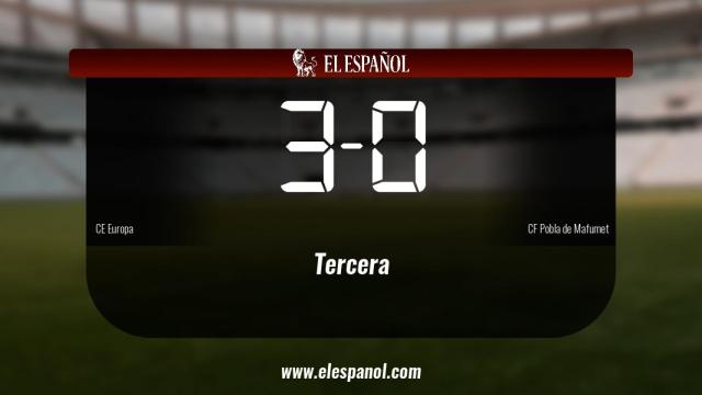 Victoria 3-0 del CE Europa frente al CF Pobla de Mafumet