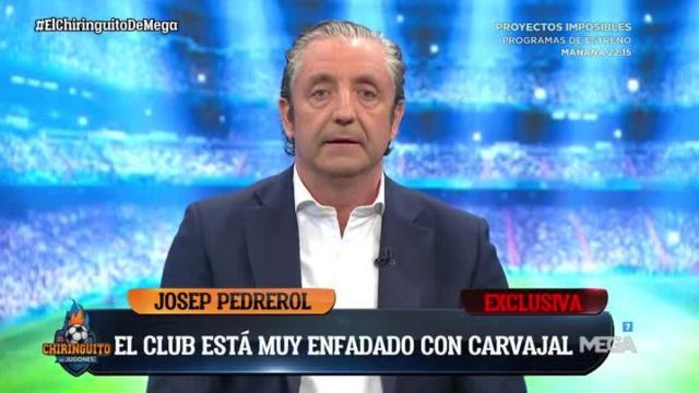 Pedrerol, en El Chiringuito. Foto: Twitter (@elchiringuitotv)