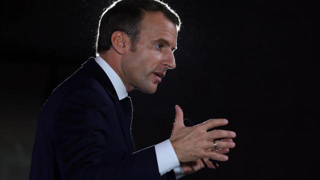 Macron durante un discurso en un evento.