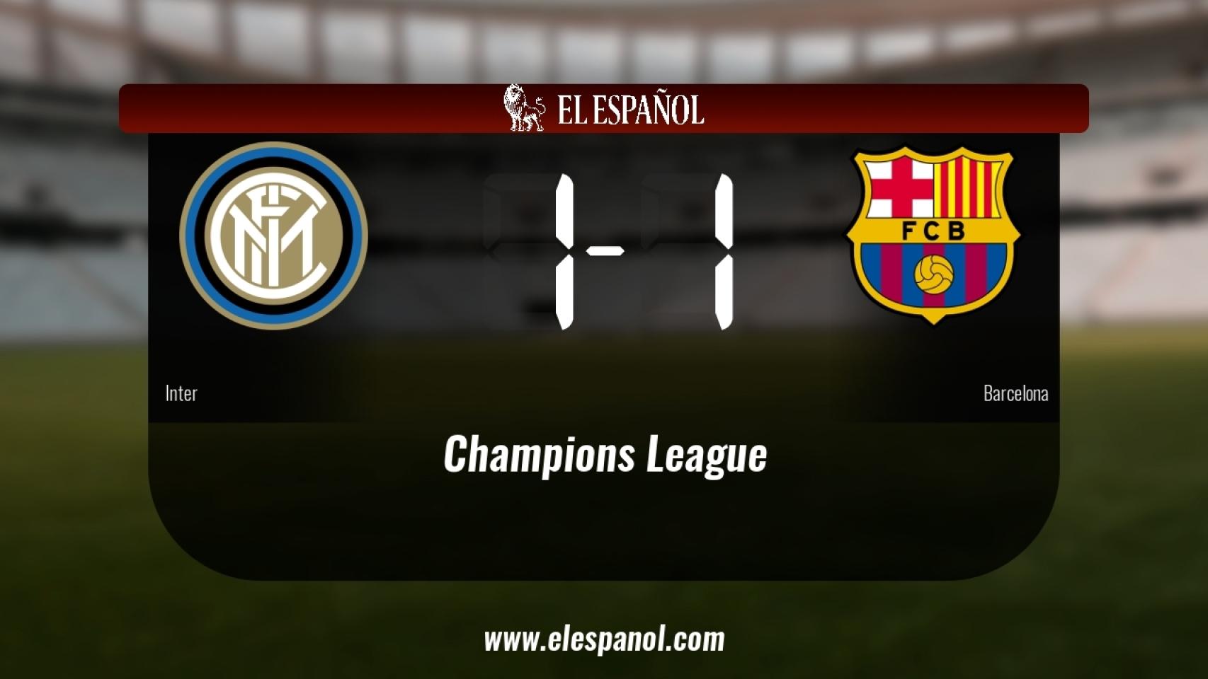 Empate, 1-1, entre el Inter y el Barcelona