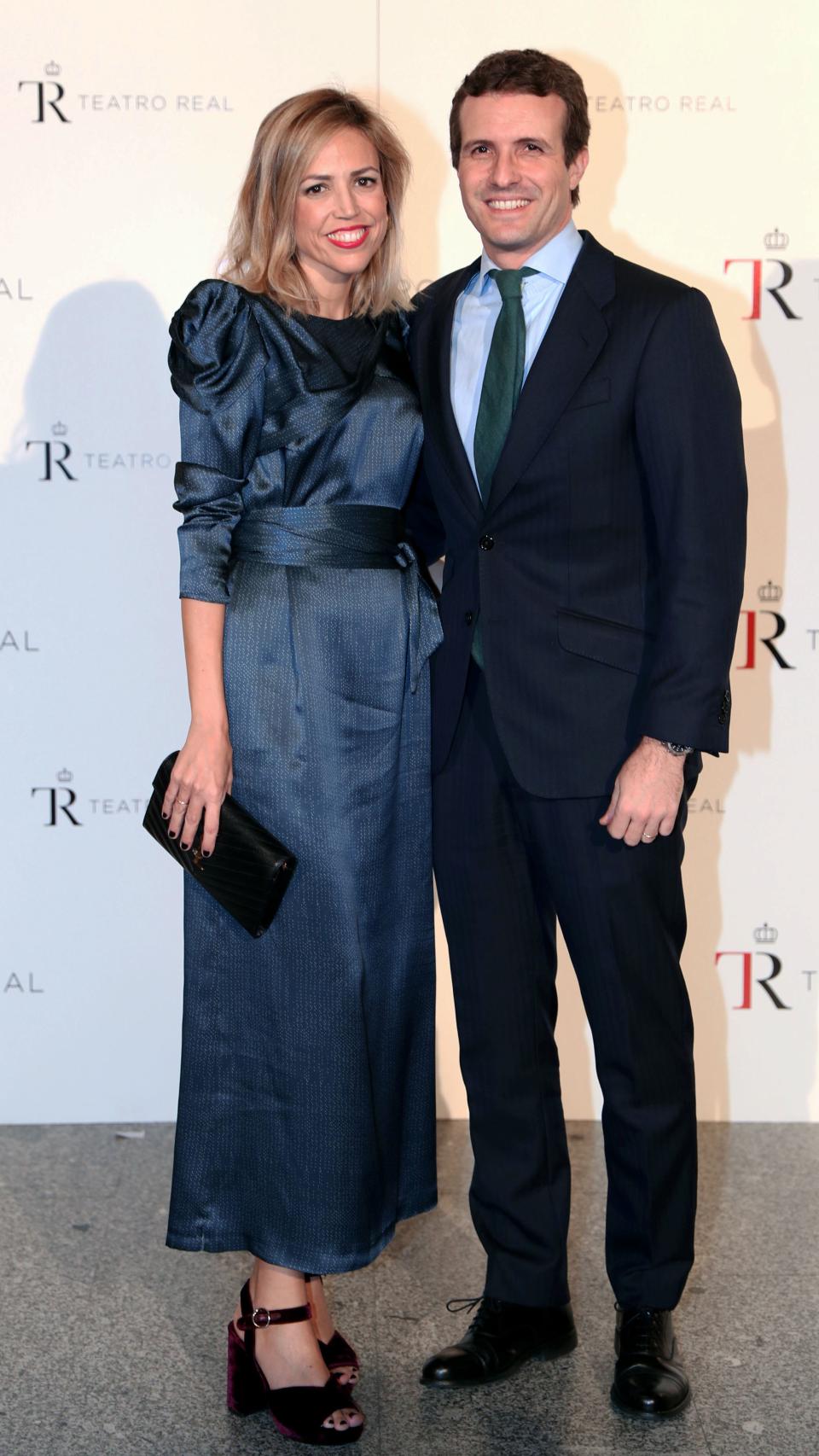 Isabel Torres y Pablo Casado en la Gala 2018 del Teatro Real.