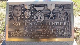 Placa memorial de Henry Gunther, el último muerto de la I Guerra Mundial.