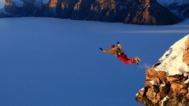 Salto base. Foto de archivo