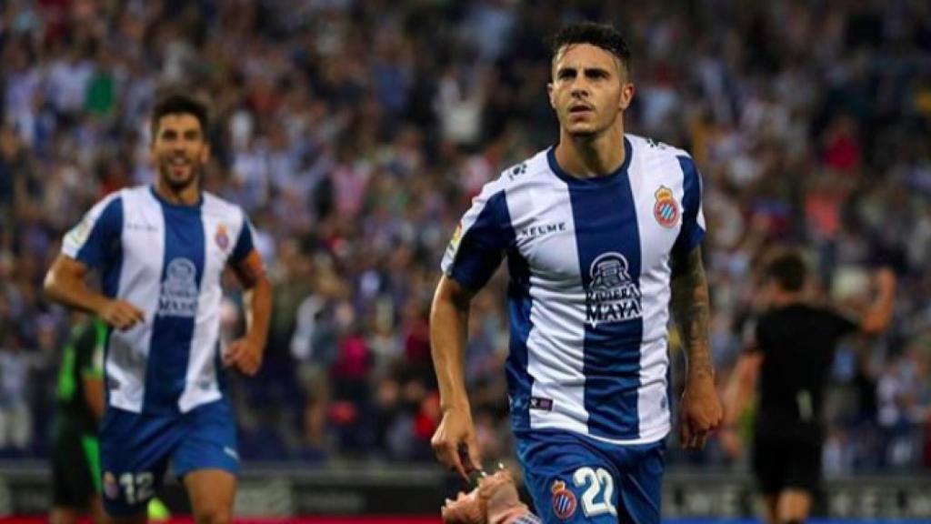 Mario Hermoso celebra con el Espanyol. Foto: Instagram (@mhermoso22)