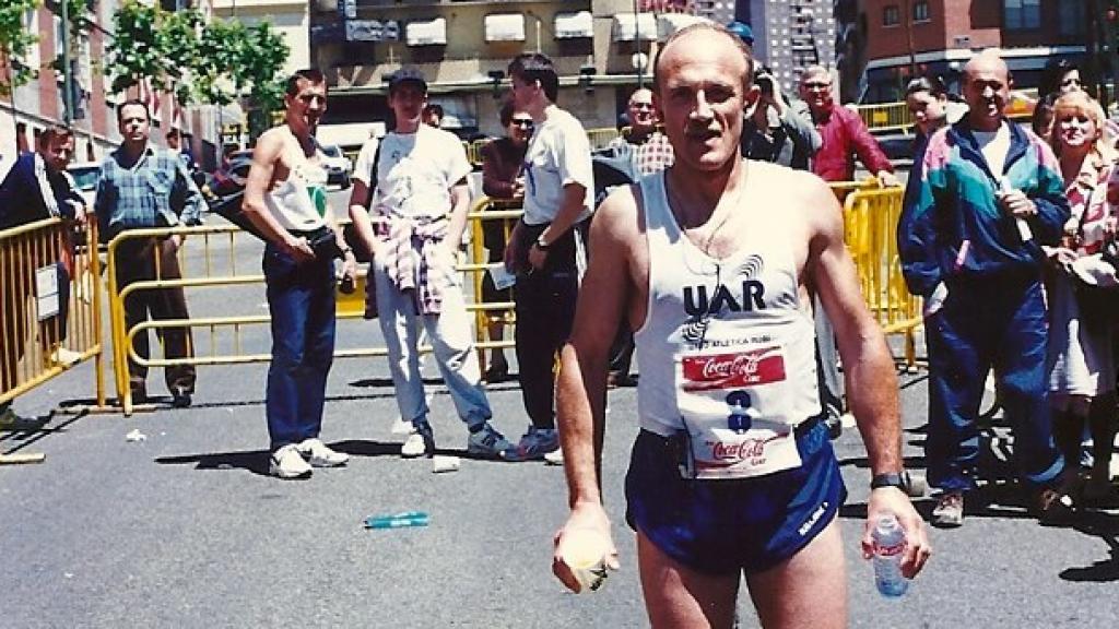 Manuel Murillo Sánchez antes de correr una maratón.