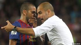 Alves y Guardiola, en su etapa en el FC Barcelona.