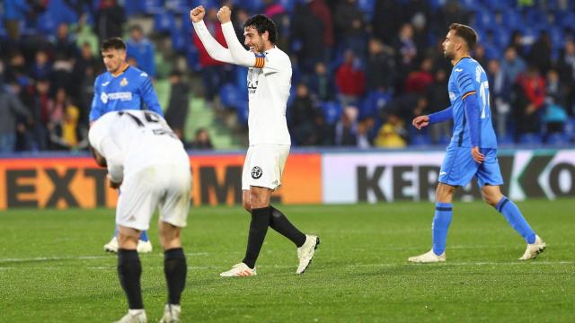 Parejo, durante el Getafe - Valencia de Liga