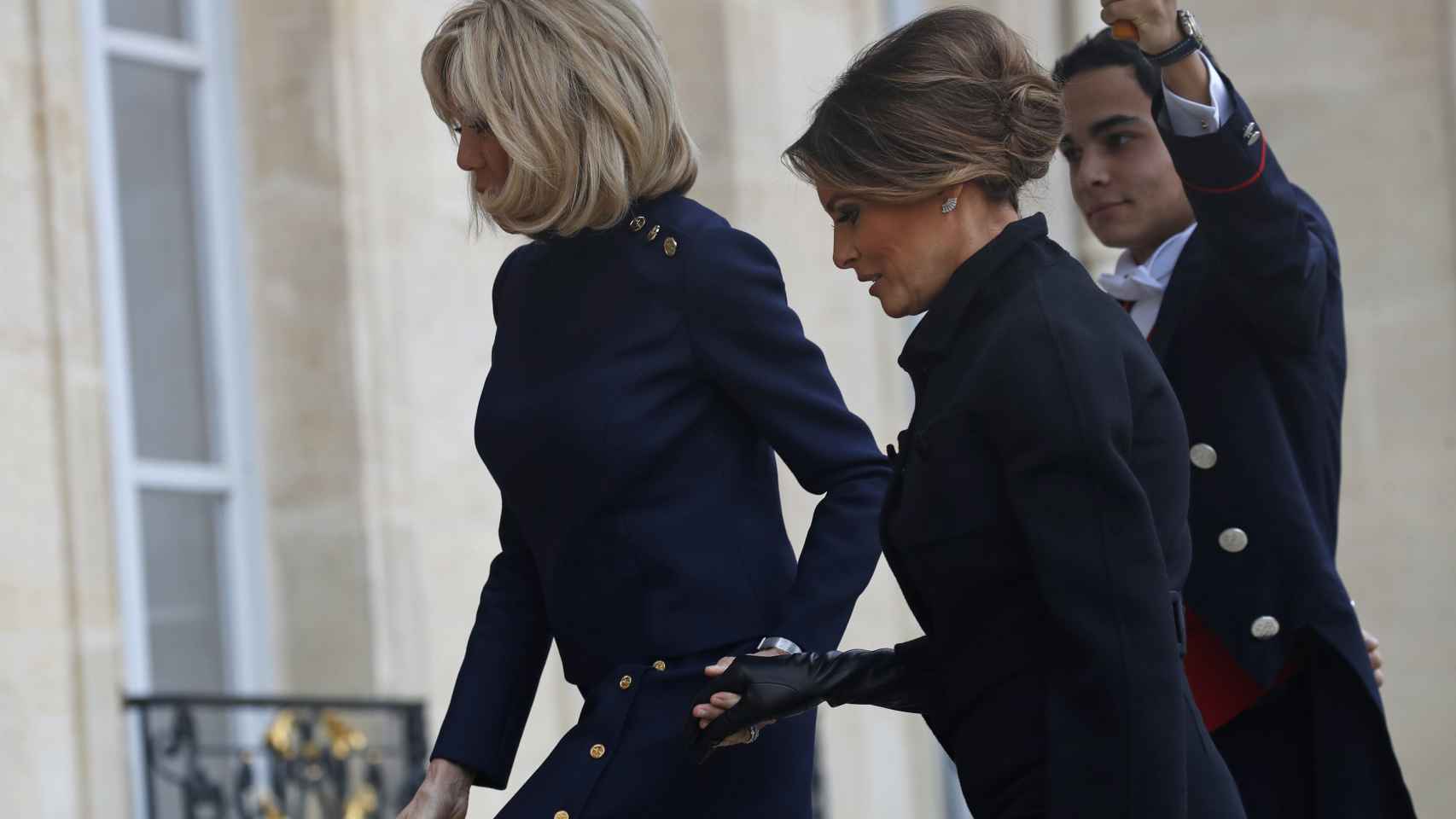 Encuentro entre Melania Trump y Brigitte Macron, en imágenes