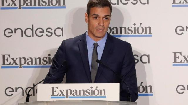 Pedro Sánchez, pronuncia unas palabras durante la celebración del 31 aniversario del diario Expansión.