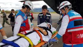 Una de las víctimas del accidente de Perú trasladada a Lima. Foto: Twitter (@misna_peru)