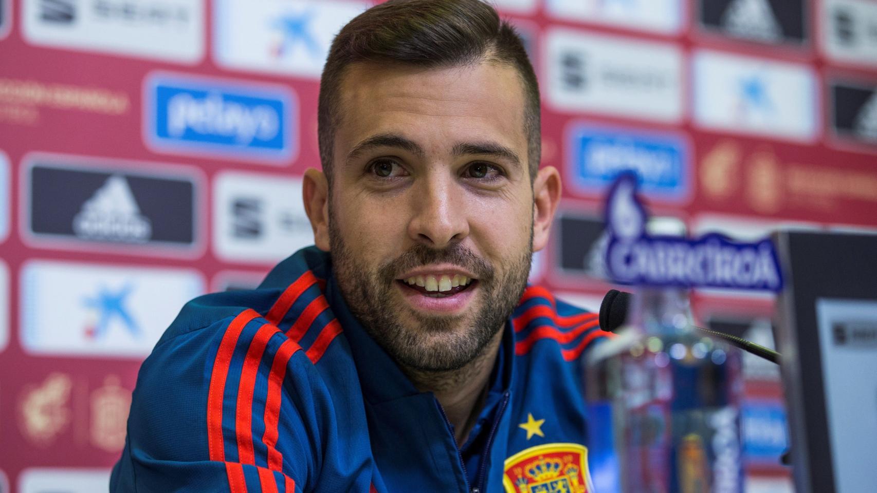 Jordi Alba en rueda de prensa