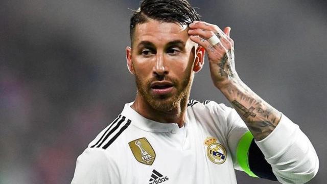 Sergio Ramos en un partido con el Real Madrid