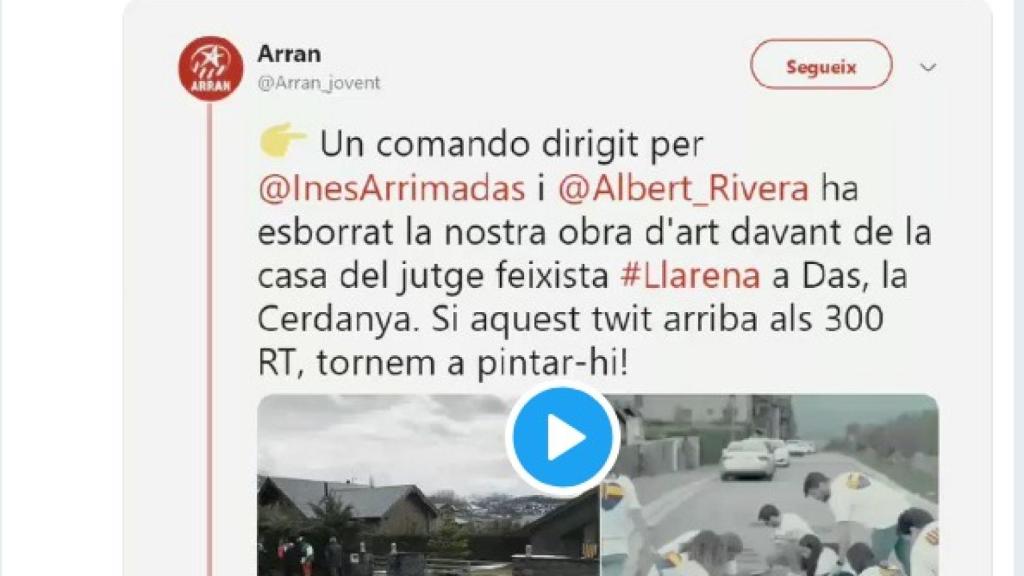 Arran presume de sus ataques al juez Llarena./