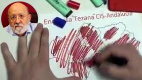 José Félix Tezanos y una captura del vídeo difundido por el PP este miércoles.