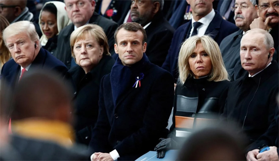 Macron presidió un acto en conmemoración del final de la Primera Guerra Mundial en el que participaron 70 jefes de Estado, como Trump, Merkel y Putin