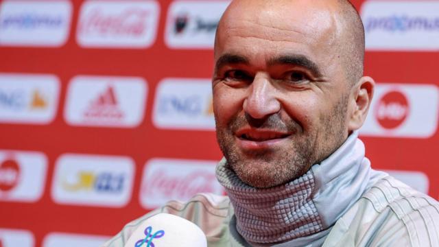 Roberto Martínez, en la rueda de prensa de Bélgica