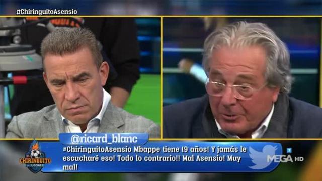 D' Alessandro en El Chiringuito. Foto: Twitter (@elchiringuitotv)