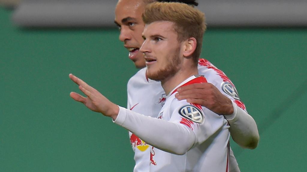 Werner celebra un gol con el RB Leipzig