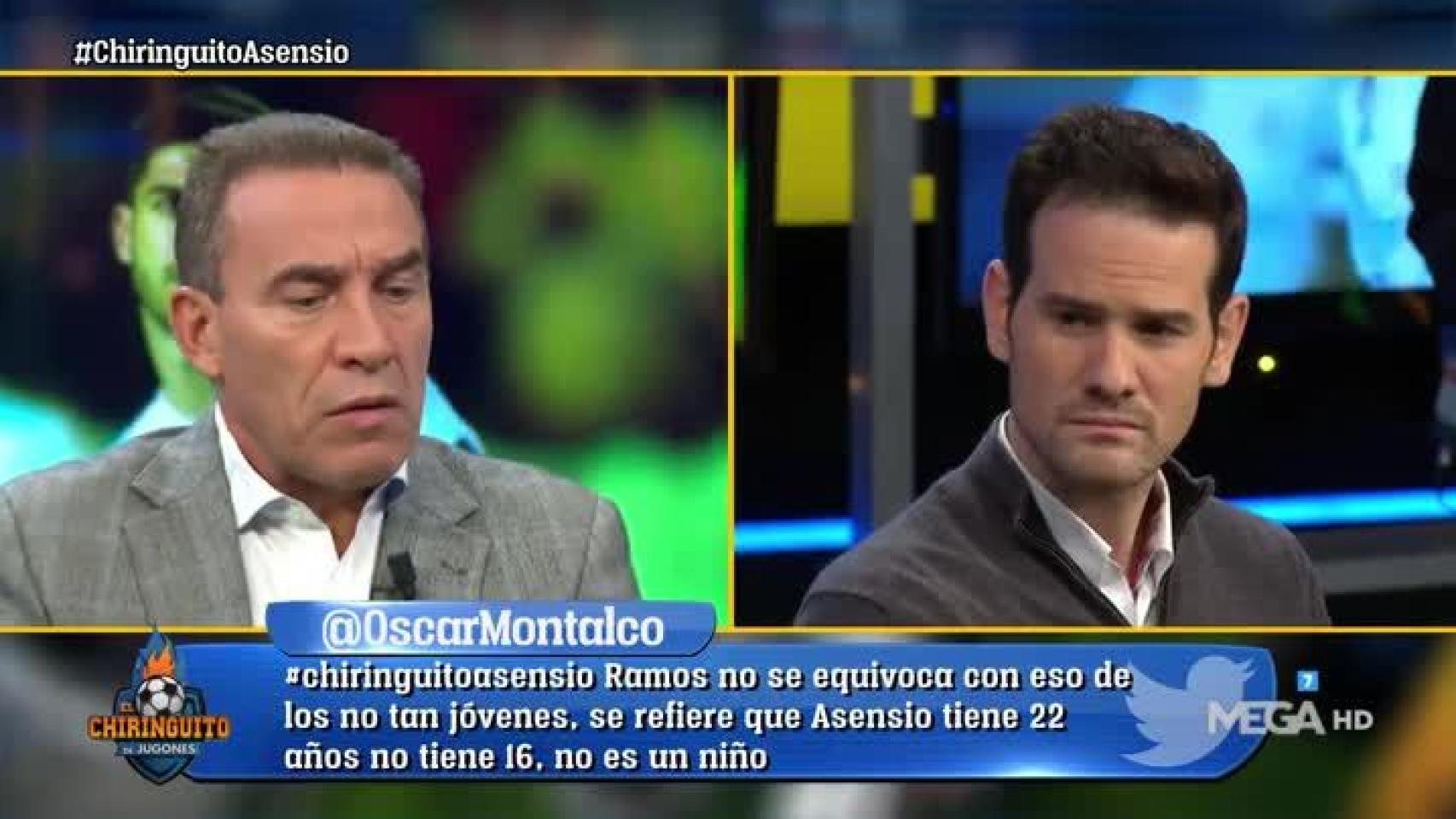 Buyo, en El Chiringuito. Foto: Twitter (@elchiringuitotv)