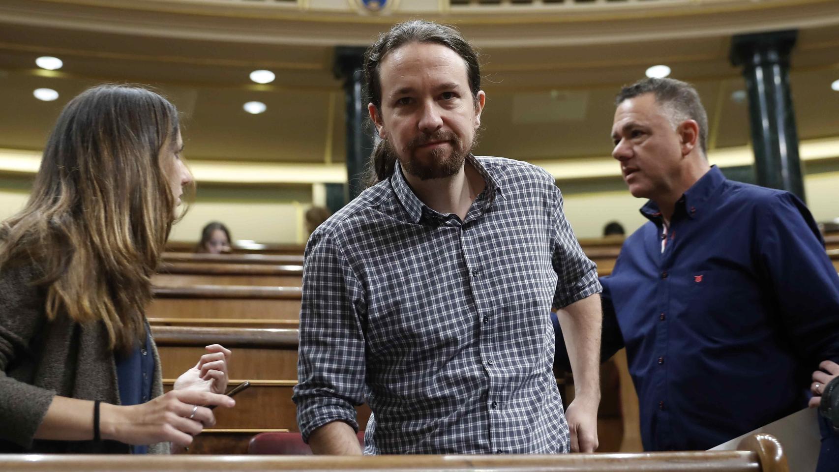 Pablo Iglesias durante un Pleno en el Congreso