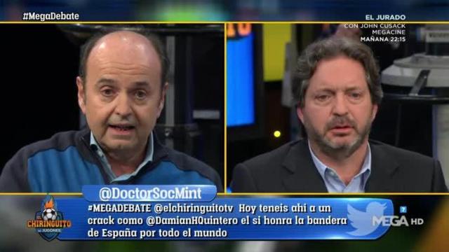 Juanma Rodríguez en El Chiringuito. Foto: Twitter (@elchiringuitotv)