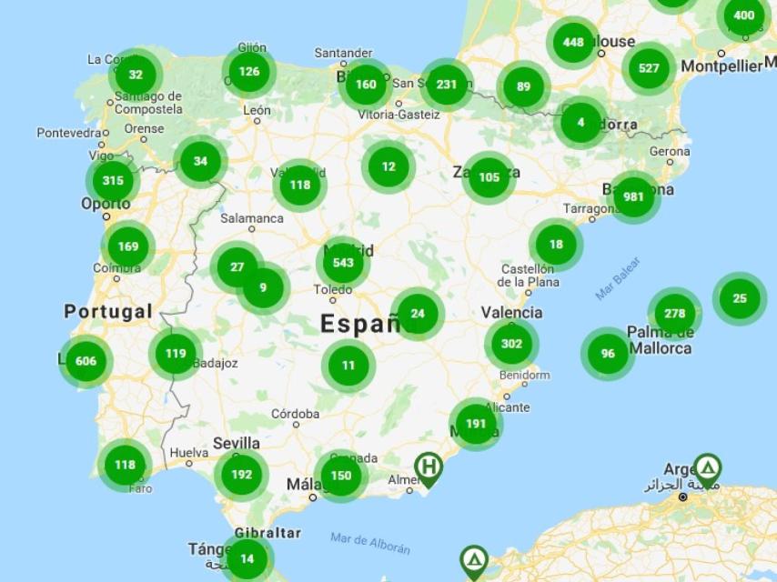 Puntos de Carga en España a día de hoy