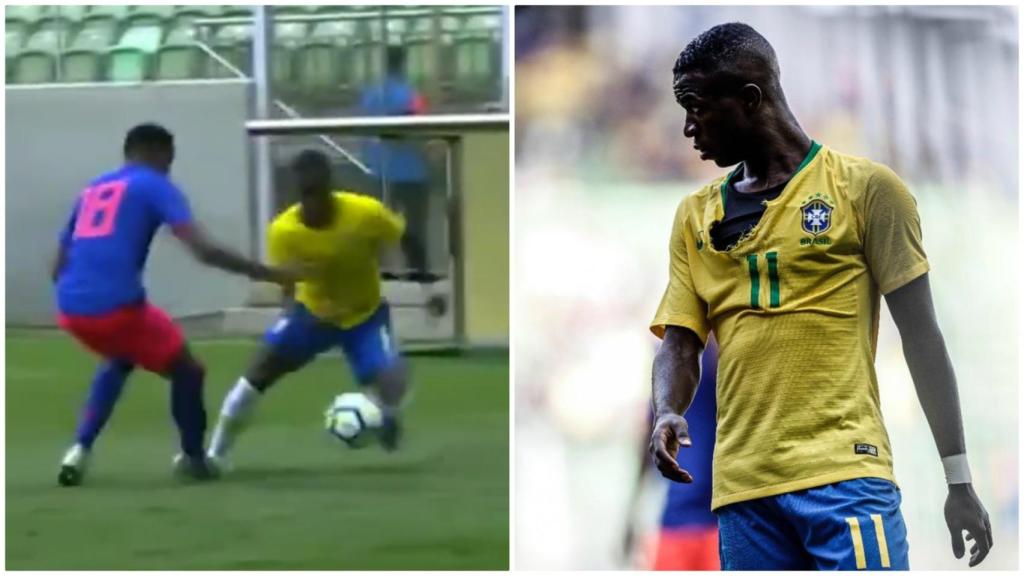 Vinicius, con la selección Sub20 contra Colombia