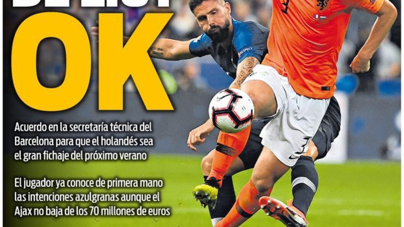 Portada del diario Sport (17/11/2017)