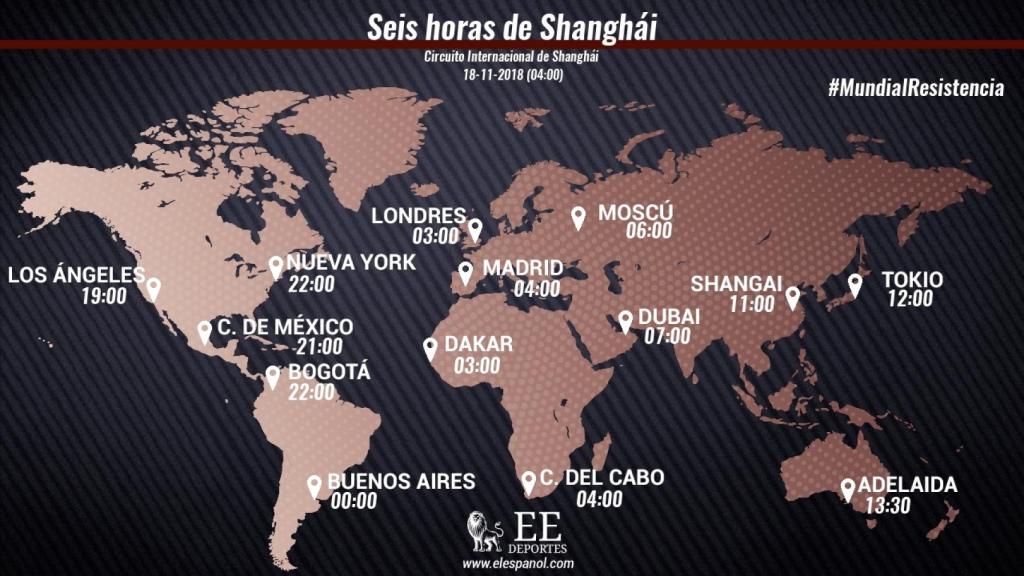 Horario seis horas de Shanghái.