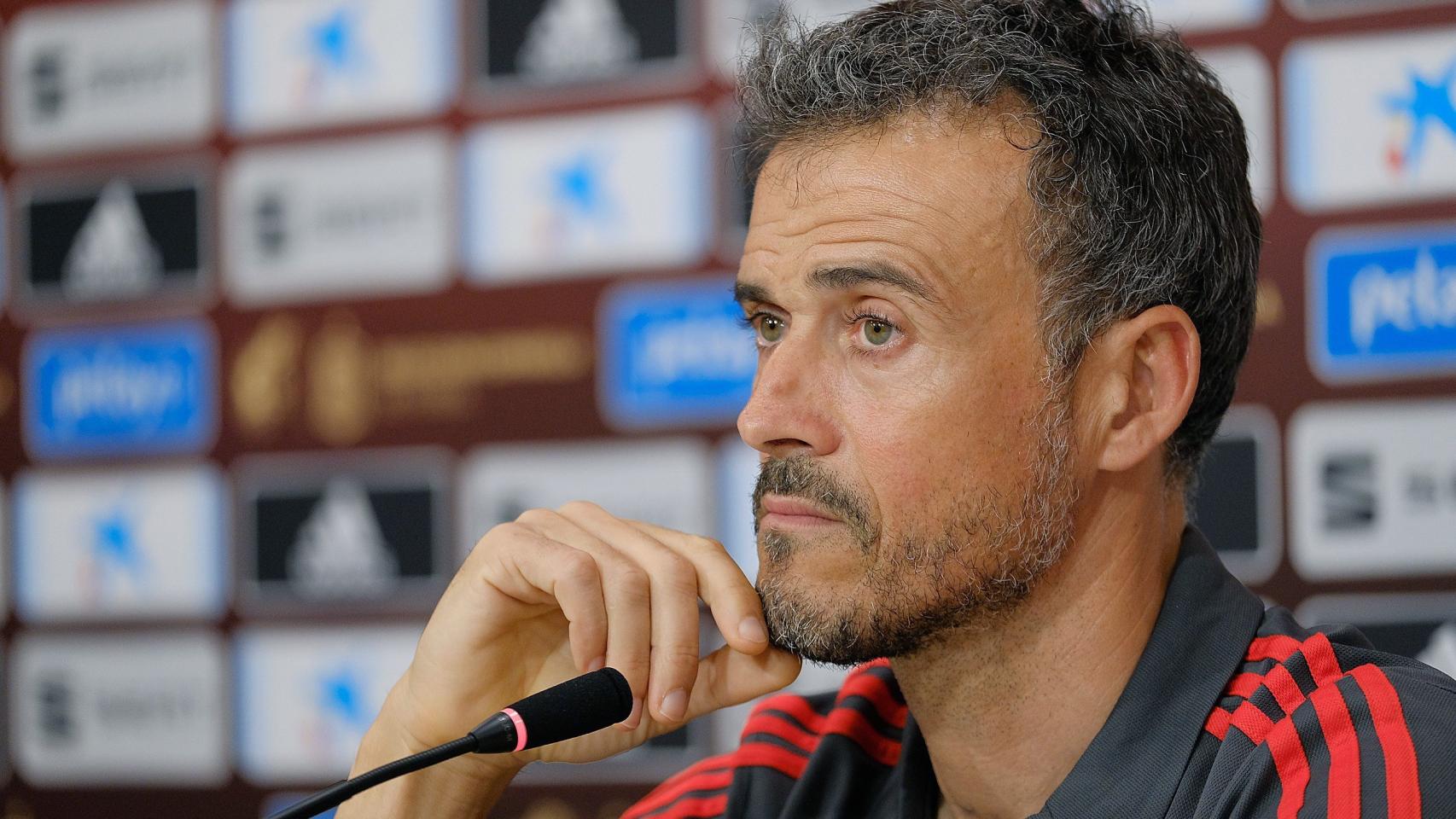 Luis Enrique en rueda de prensa con la Selección