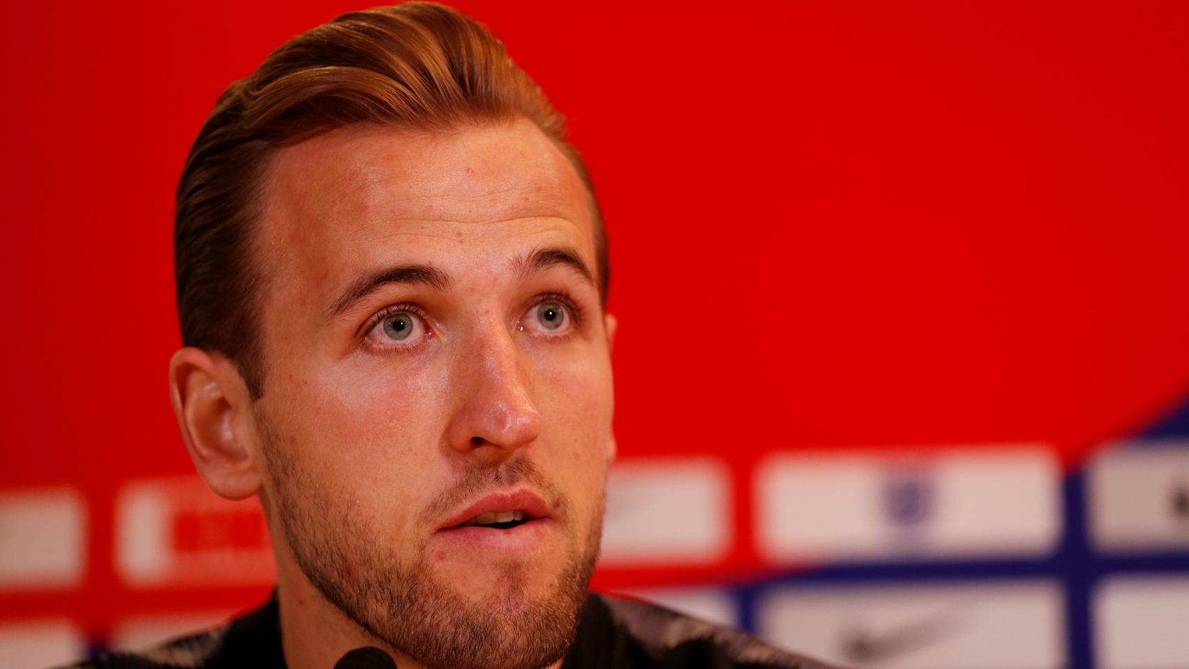 Kane, en rueda de prensa con la selección inglesa