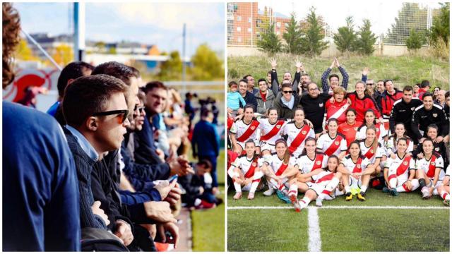 Iñigo Errejón, espectador de un partido del Rayo Vallecano femenino