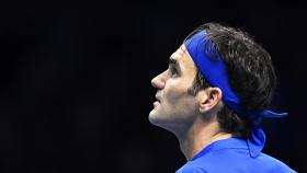 Roger Federer, en el partido ante Alexander Zverev del Torneo de Maestros de Londres