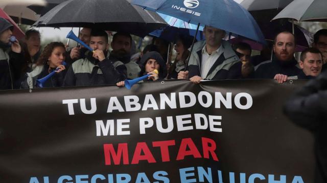 Protestas de trabajadores de la prisión de Botafuegos de Algeciras (Cádiz).