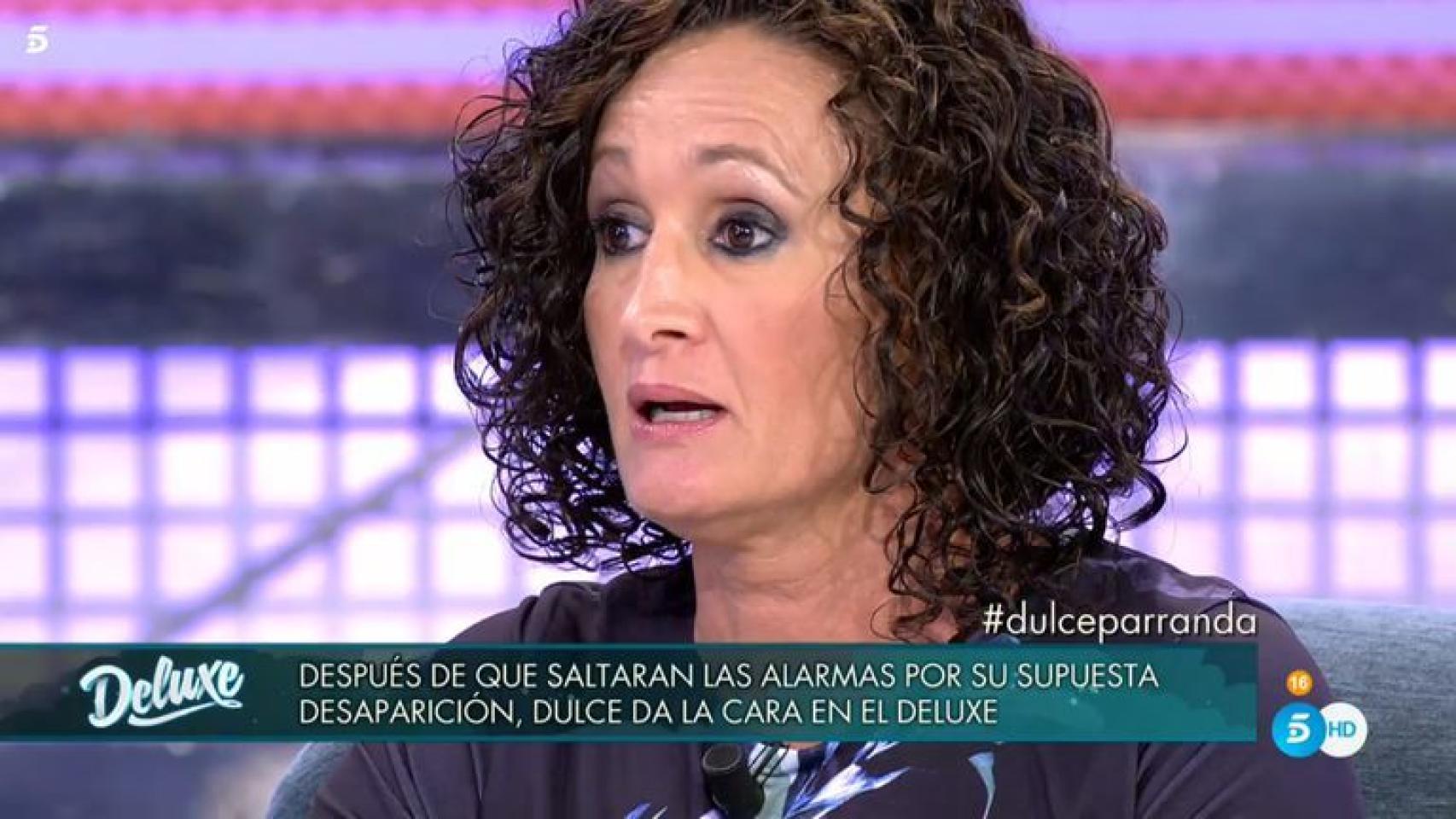 Dulce durante su entrevista en 'Sábado Deluxe'.