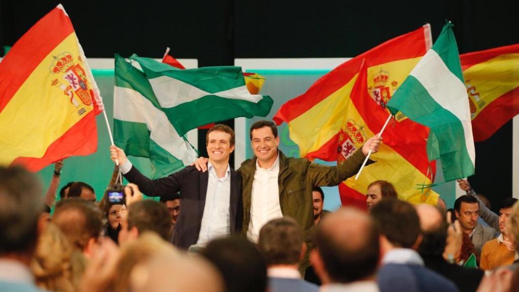 Pablo Casado y Junama Moreno, de mitin en Algeciras.